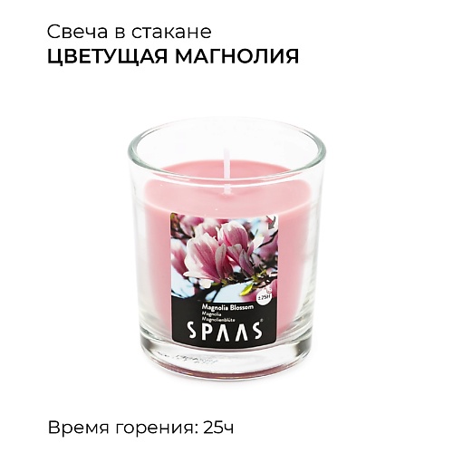 SPAAS Свеча ароматическая в стакане Цветущая магнолия 0.552